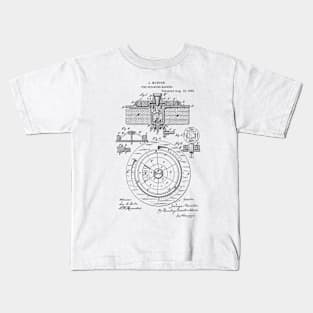 Tire Expanding Machine Vintage Patent Hand Drawing Kids T-Shirt